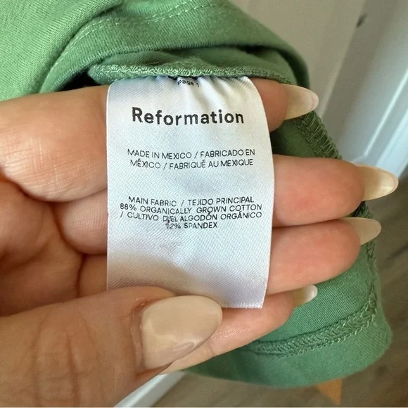 Reformation green Alden stretch knit mini dress - size XL NWT - Picture 10 of 12